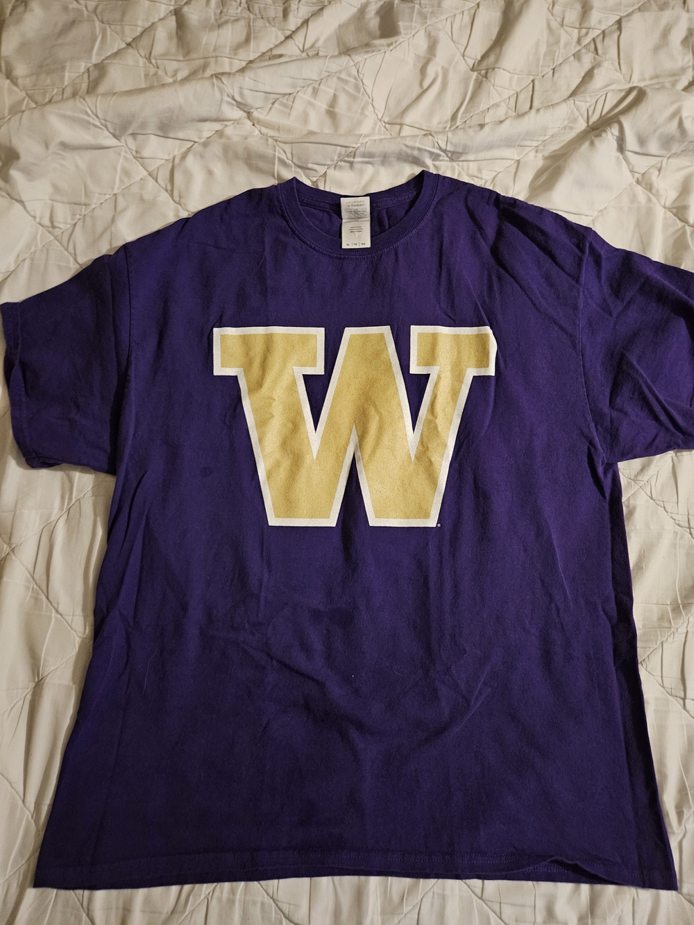 UW Purple Short-Sleeve Tee with Gold 'W' Graphic